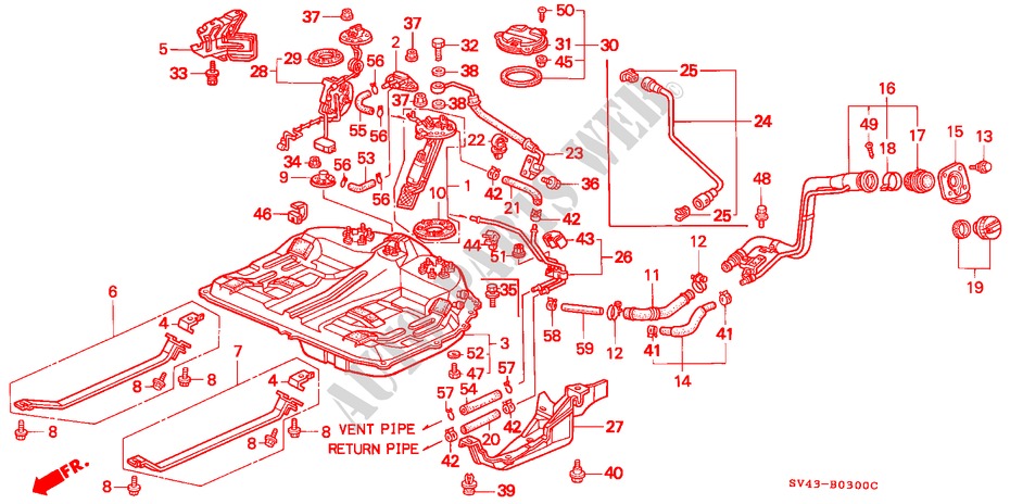 RESERVOIR A CARBURANT(1) pour Honda ACCORD DX 4 Portes 4 vitesses automatique 1995