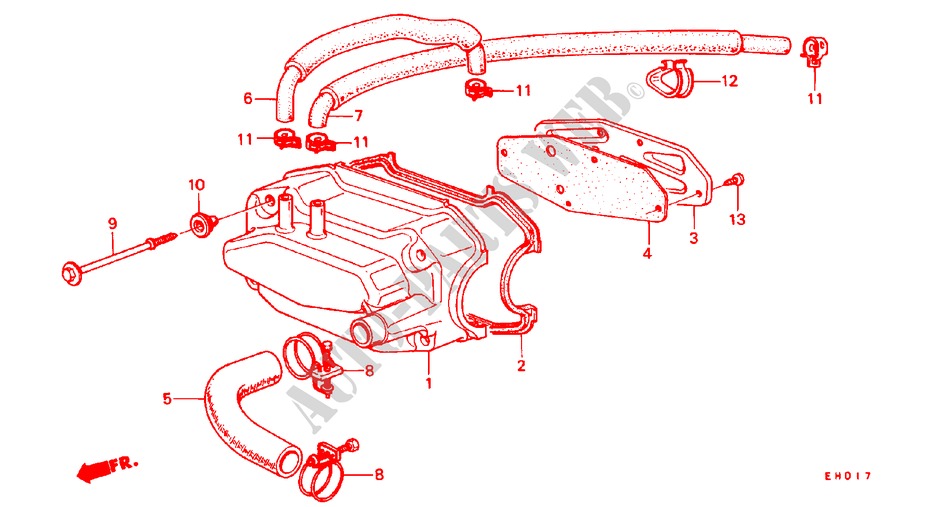COUVERCLE DE CULASSE/ COUVERCLE DE RENIFLARD pour Honda ACTY VAN DX PANEL VAN 5 Portes 4 vitesses manuelles 1983