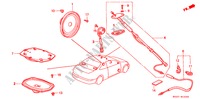 ANTENNE DE RADIO/HAUT PARLEUR pour Honda CIVIC COUPE 1.6ILS 2 Portes 4 vitesses automatique 2000