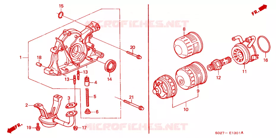 POMPE A HUILE/FILTRE-TAMIS A HUILE (DOHC) Honda  CIVIC COUPE 2000 VTI R 5 vitesses manuelles 