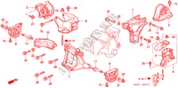 SUPPORTS DE MOTEUR(MT) (DOHC VTEC) pour Honda CIVIC 1.6VTI 3 Portes 5 vitesses manuelles 2000