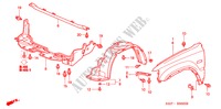 GARDE BOUE AVANT pour Honda CR-V BASE 5 Portes 4 vitesses automatique 2000