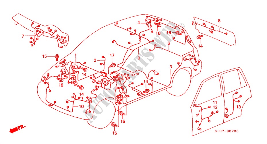 FAISCEAU DES FILS(LH) pour Honda CR-V RVSI 5 Portes 4 vitesses automatique 2000