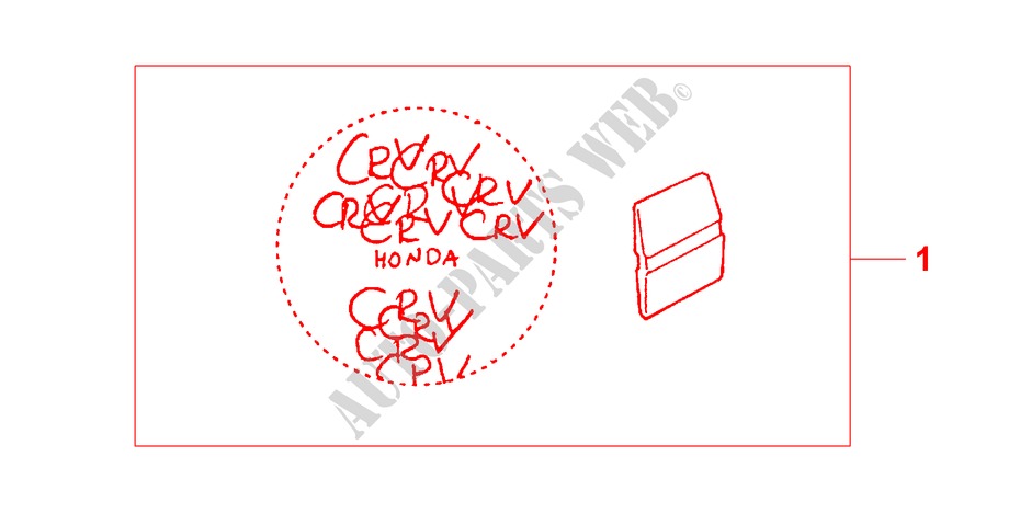 MULTI 'CR V' DECAL RED/GREY WHEEL COVER pour Honda CR-V RVI 5 Portes 5 vitesses manuelles 1999