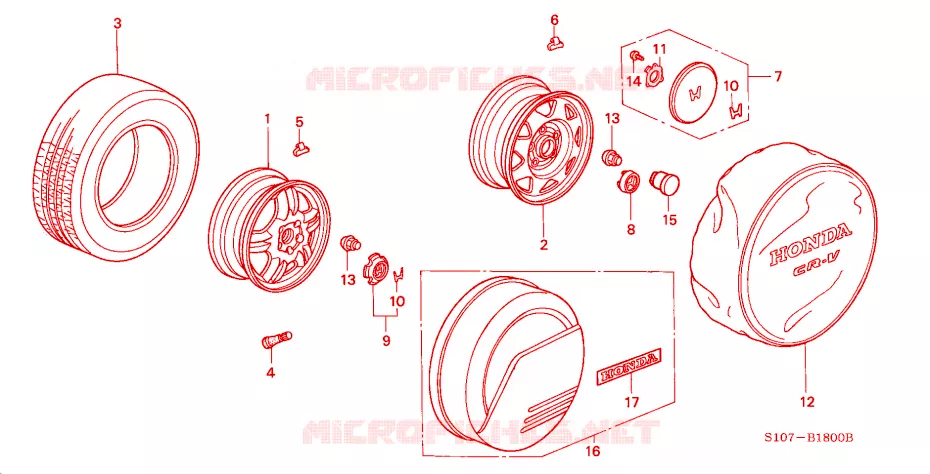 PNEU/DISQUES DE ROUES Honda  CRV 1998 RVI 5 vitesses manuelles 