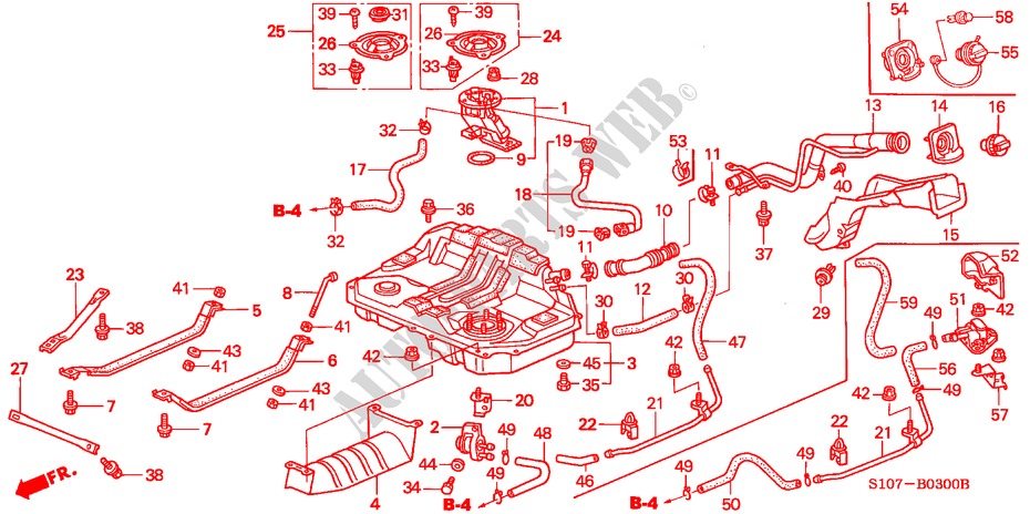 RESERVOIR A CARBURANT pour Honda CR-V RVSI 5 Portes 5 vitesses manuelles 2000
