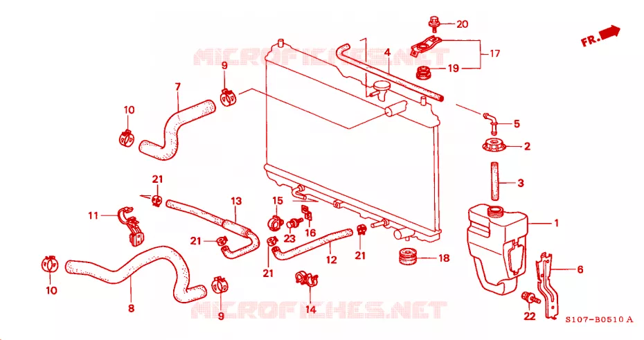 FLEXIBLE DE RADIATEUR Honda  CRV 2001 RVI NORWAY 5 vitesses manuelles 