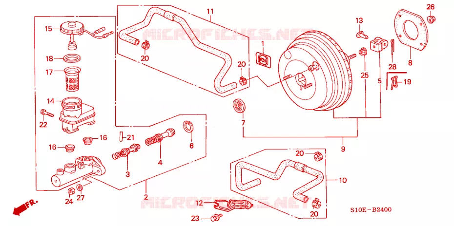 MAITRE-CYLINDRE DE FREIN/ ALIMENTATION PRINCIPALE Honda  CRV 2001 RVI NORWAY 5 vitesses manuelles 