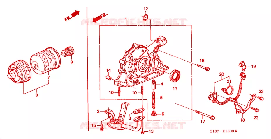 POMPE A HUILE/FILTRE-TAMIS A HUILE Honda  CRV 2001 RVI 4 vitesses automatique 