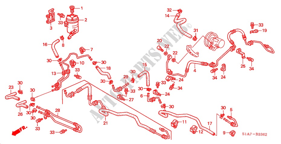 CANALISATIONS P.S.(LH)(DIESEL) pour Honda ACCORD 2.0ITD 4 Portes 5 vitesses manuelles 2000