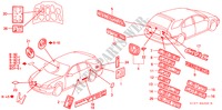 EMBLEMES pour Honda CIVIC AERODECK 1.4IS       L.P.G. 5 Portes 5 vitesses manuelles 1999
