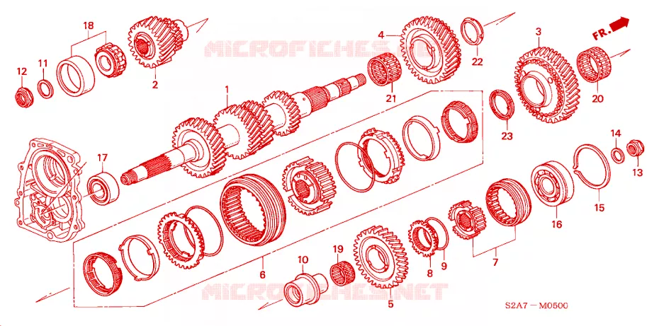ARBRE DE RENVOI Honda  S2000 2000 S2000 6 vitesses manuelles 