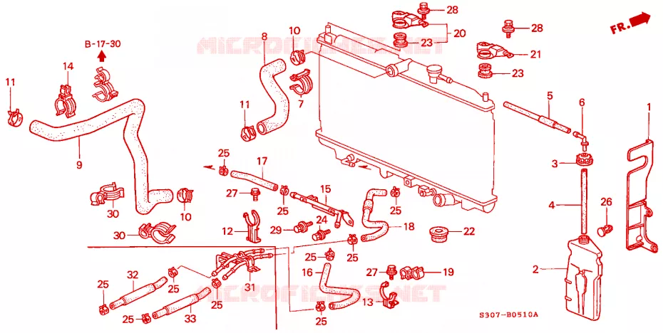 FLEXIBLE DE RADIATEUR Honda  PRELUDE 2001 VTI R 5 vitesses manuelles 