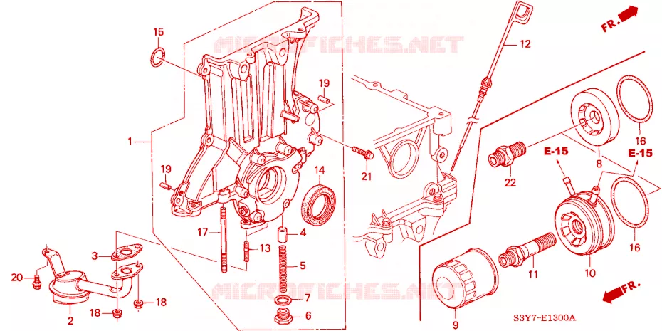POMPE A HUILE/FILTRE-TAMIS A HUILE Honda  INSIGHT 2000 DX 5 vitesses manuelles 