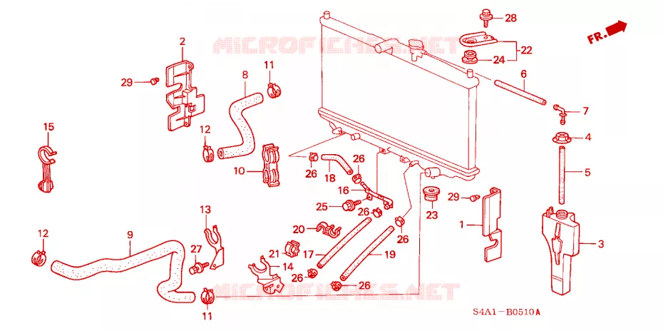 FLEXIBLE DE RADIATEUR Honda  ACCORD 2002 1.8 SPT 5 vitesses manuelles 