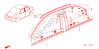 MOULAGE pour Honda CIVIC 1.6ES 4 Portes 4 vitesses automatique 2002