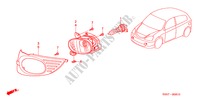 PHARE ANTIBROUILLARD pour Honda CIVIC 1.6ES 3 Portes 4 vitesses automatique 2004
