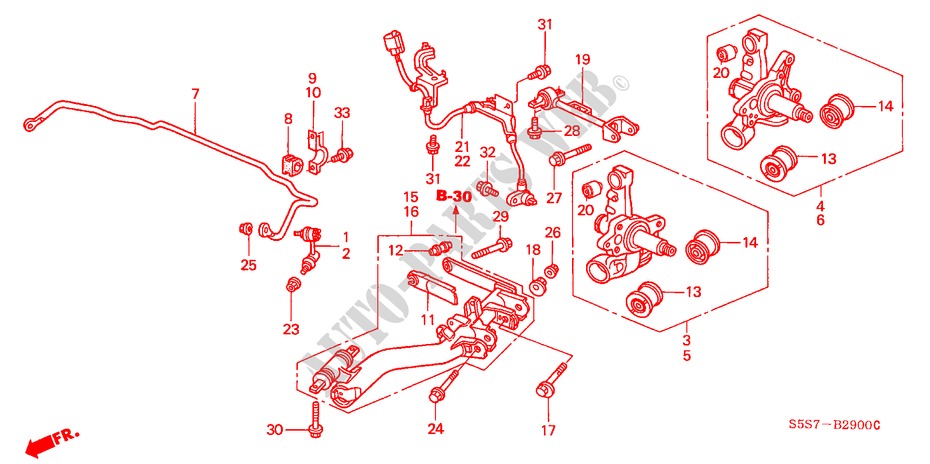 BRAS INFERIEUR ARRIERE pour Honda CIVIC 1.6S 3 Portes 4 vitesses automatique 2003