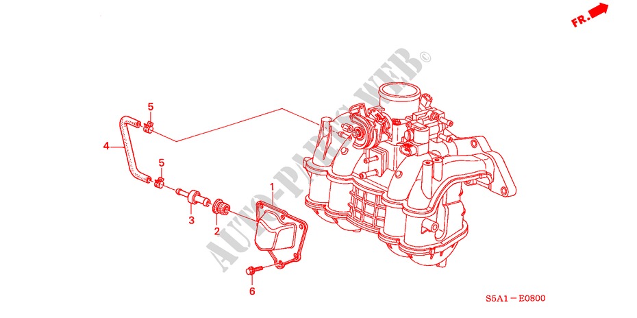 COUVERCLE DE RENIFLARD (1.4L/1.6L) pour Honda CIVIC 1.6LS 3 Portes 4 vitesses automatique 2004