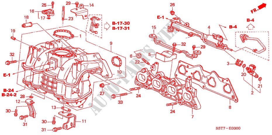 COLLECTEUR D'ADMISSION (1.4L/1.6L) pour Honda CIVIC 1.4 SPORT 3 Portes 5 vitesses manuelles 2005