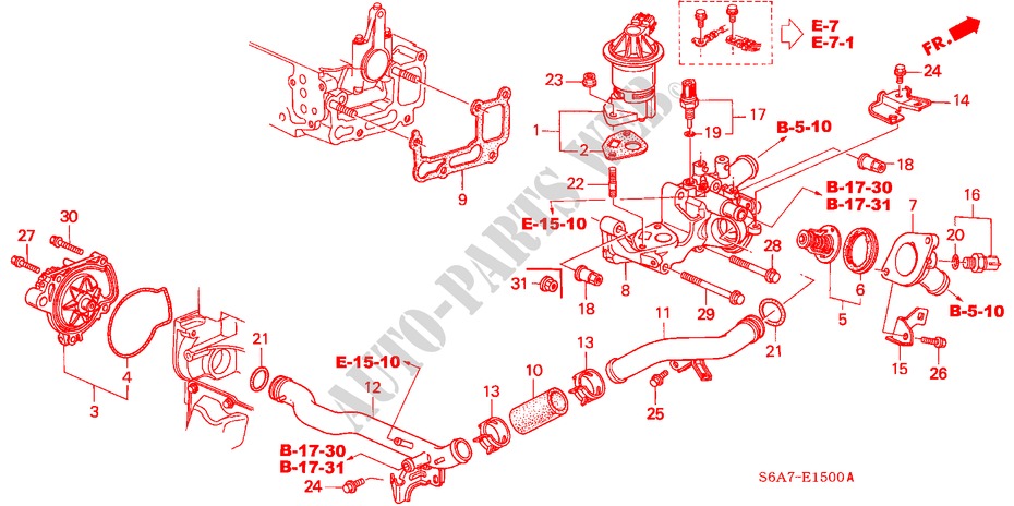 POMPE A EAU/CAPTEUR(1.4L/1.5L/1.6L/1.7L) pour Honda CIVIC 170I 5 Portes 5 vitesses manuelles 2002