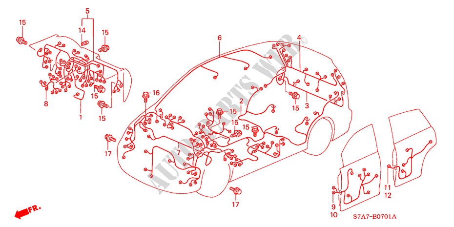 FAISCEAU DES FILS(RH) pour Honda STREAM 1.7LS 5 Portes 5 vitesses manuelles 2003
