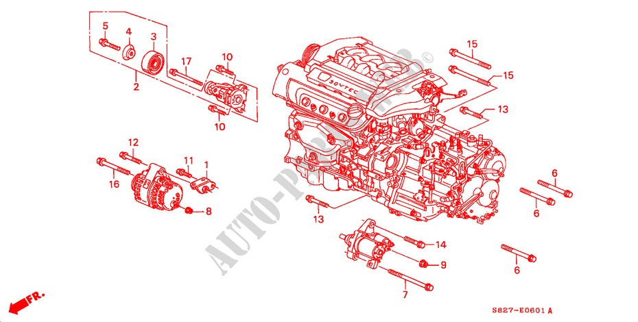 ARMATURE D'ALTERNATEUR(V6) pour Honda ACCORD COUPE 3.0IV6 2 Portes 4 vitesses automatique 2000