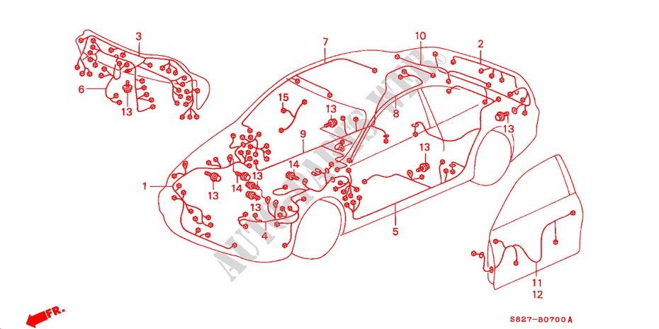 FAISCEAU DES FILS(LH) pour Honda ACCORD COUPE 2.0IES 2 Portes 4 vitesses automatique 2000