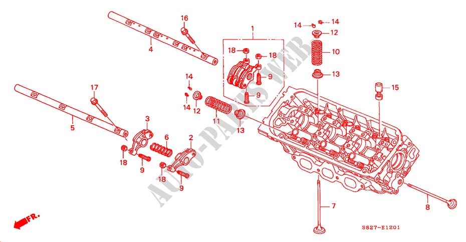 SOUPAPE/CULBUTEUR(V6) (AVANT) pour Honda ACCORD COUPE 3.0IV6 2 Portes 4 vitesses automatique 2000