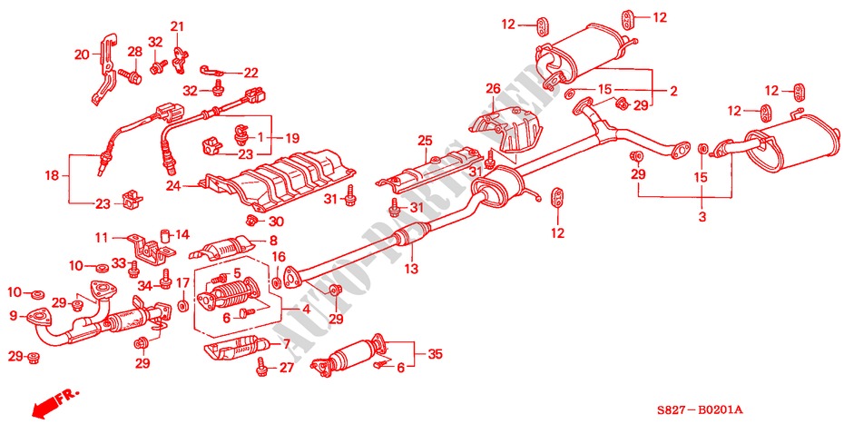 TUYAU D'ECHAPPEMENT(V6) pour Honda ACCORD COUPE 3.0IV6 2 Portes 4 vitesses automatique 2000