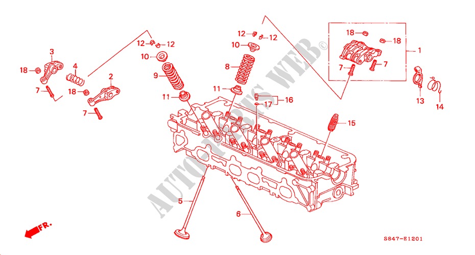 SOUPAPE/CULBUTEUR(VTEC) (L4) pour Honda ACCORD 2.3VTI 4 Portes 4 vitesses automatique 2000