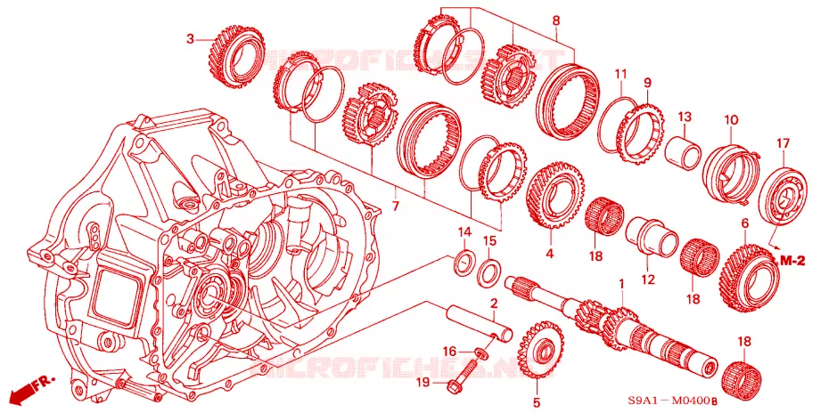 ARBRE PRINCIPAL Honda  CRV 2005 RVSI 5 vitesses manuelles 