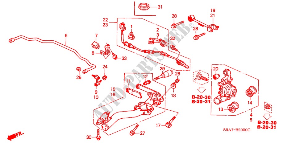 BRAS INFERIEUR ARRIERE pour Honda CR-V RV-I 5 Portes 5 vitesses manuelles 2002