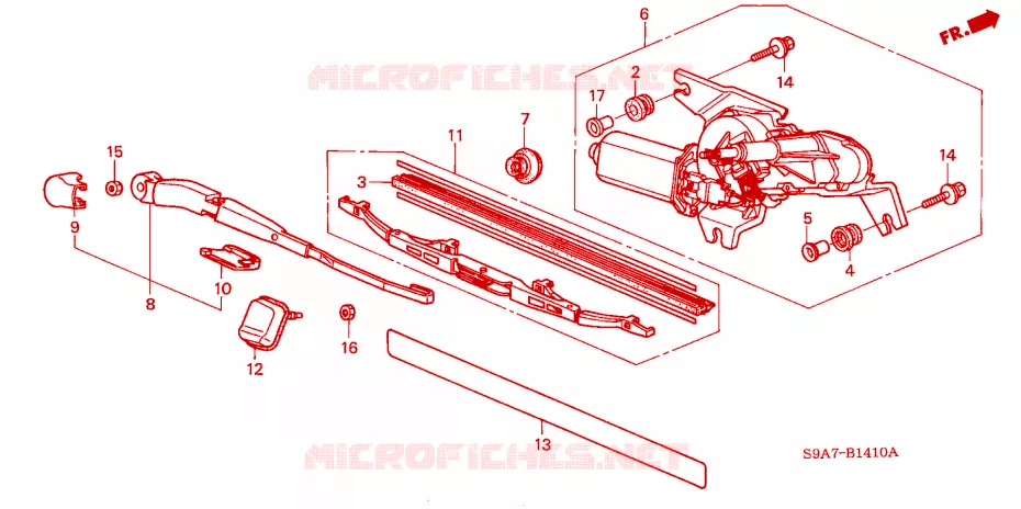 ESSUIE-GLACE ARRIERE Honda  CRV 2002 RVI 4 vitesses automatique 