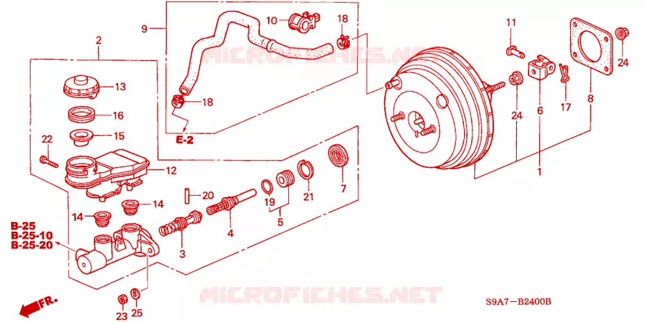 MAITRE-CYLINDRE DE FREIN/ ALIMENTATION PRINCIPALE(LH) Honda  CRV 2005 RVSI 5 vitesses manuelles 