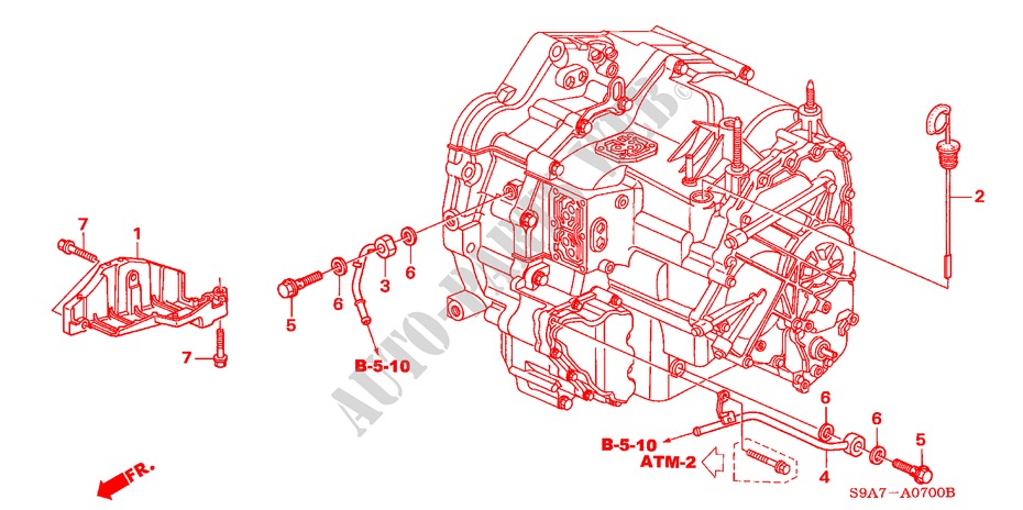 TUYAU ATF(4AT) pour Honda CR-V RV-I 5 Portes 4 vitesses automatique 2003