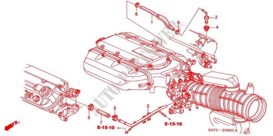 TUBE DE RENIFLARD( '04) pour Honda MR-V EX 5 Portes 5 vitesses automatique 2003