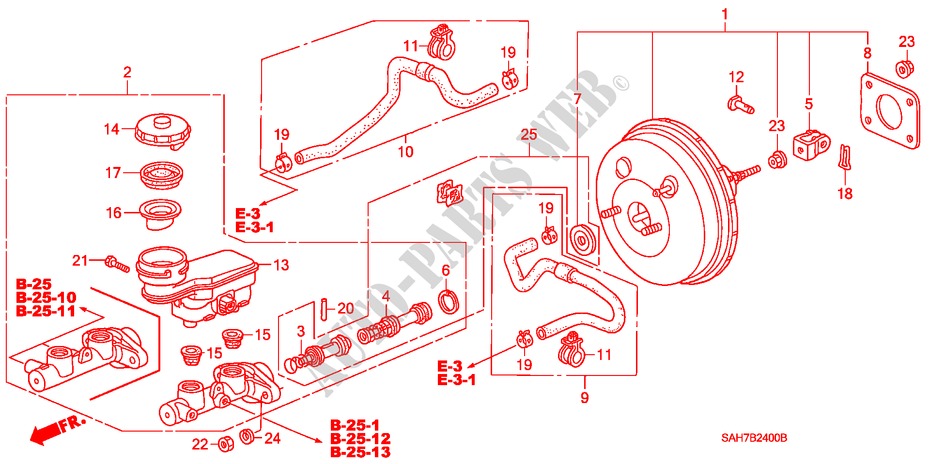 MAITRE CYLINDRE DE FREIN/ ALIMENTATION PRINCIPALE(1) pour Honda JAZZ 1.2 S 5 Portes 5 vitesses manuelles 2007