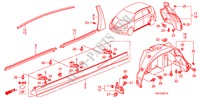 MOULAGE/GARNITURE DE LONGRINE LATERALE pour Honda JAZZ S4ES 5 Portes full automatique 2008