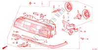 PROJECTEUR pour Honda LEGEND V6 2.7I 4 Portes 4 vitesses automatique 1988