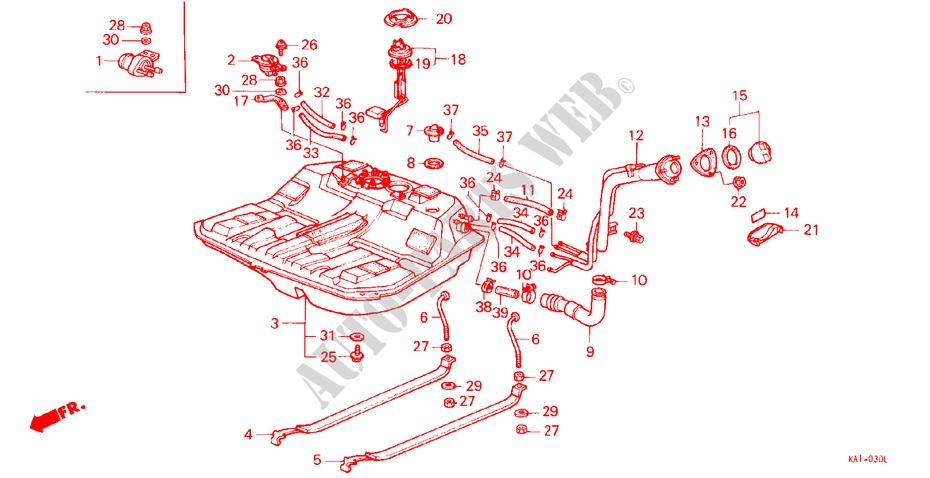 RESERVOIR A CARBURANT pour Honda LEGEND V6 2.7I 4 Portes 5 vitesses manuelles 1988