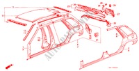 STRUCTURE DE CARROSSERIE(3) pour Honda CIVIC SHUTTLE 4WD 5 Portes 5 vitesses manuelles 1987