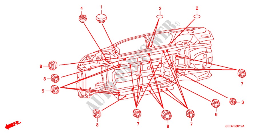 ANNEAU(INFERIEUR) pour Honda ACCORD TOURER 2.4 EXECUTIVE 5 Portes 5 vitesses automatique 2003