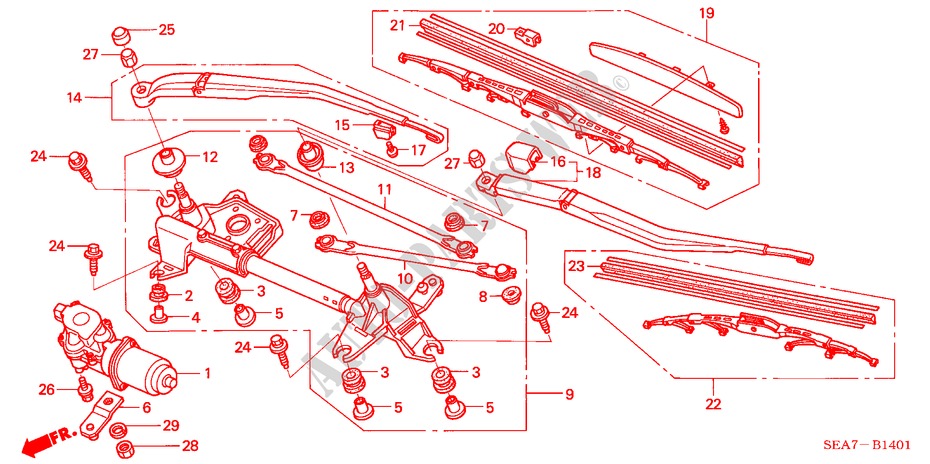 ESSUIE GLACE AVANT (RH) pour Honda ACCORD TOURER 2.0 COMFORT 5 Portes 5 vitesses automatique 2003