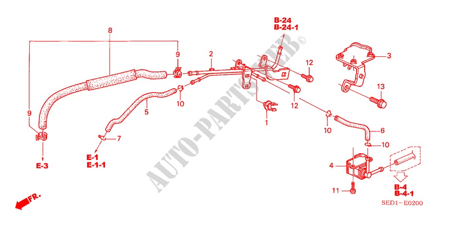 TUYAU D'INSTALLATION/TUBULURE pour Honda ACCORD TOURER 2.0 EXECUTIVE 5 Portes 5 vitesses manuelles 2003