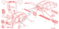 EMBLEMES/ETIQUETTES DE PRECAUTIONS pour Honda ACCORD TOURER 2.2 EXECUTIVE 5 Portes 6 vitesses manuelles 2007
