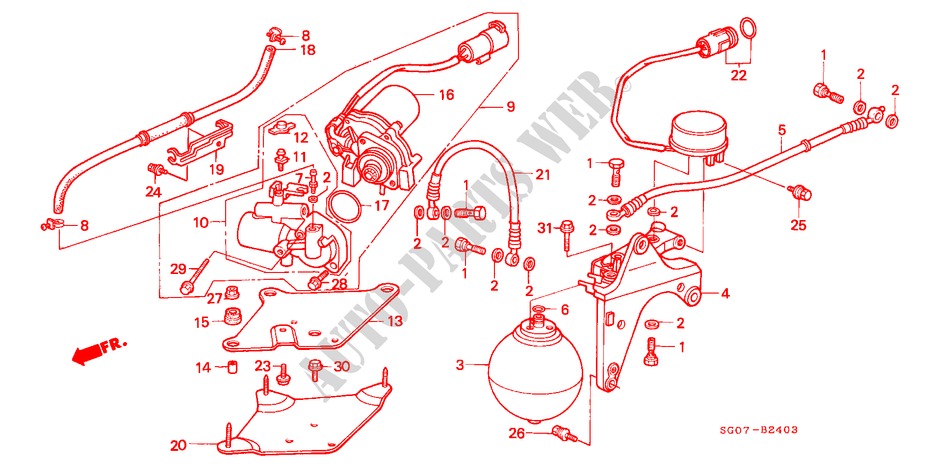 ACCUMULATEUR(A.L.B.) pour Honda LEGEND COUPE V6 2.7I 2 Portes 5 vitesses manuelles 1989