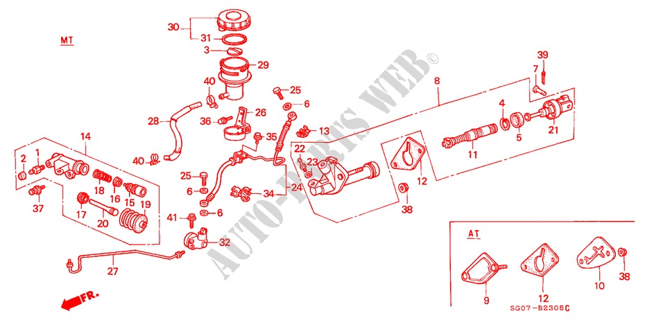 MAITRE CYLINDRE (LH) pour Honda LEGEND COUPE V6 2.7I 2 Portes 5 vitesses manuelles 1989