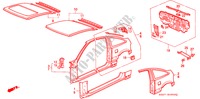 STRUCTURE DE CARROSSERIE(PANNEAU EXTERIEUR) pour Honda CIVIC CRX 1.6I-16 3 Portes 5 vitesses manuelles 1989