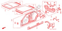 STRUCTURE DE CARROSSERIE(3) pour Honda CIVIC GL 4 Portes 4 vitesses automatique 1989